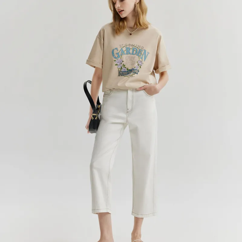 E.land Jeans Women's Ivory White-2