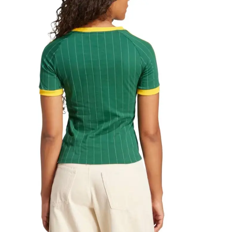 Adidas Originals Raglan Sleeve T Shirt Women's Preppy Green/Gray White-2