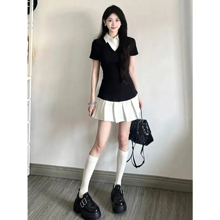 XIANSINIAO Short Sleeved Dress Women's-1
