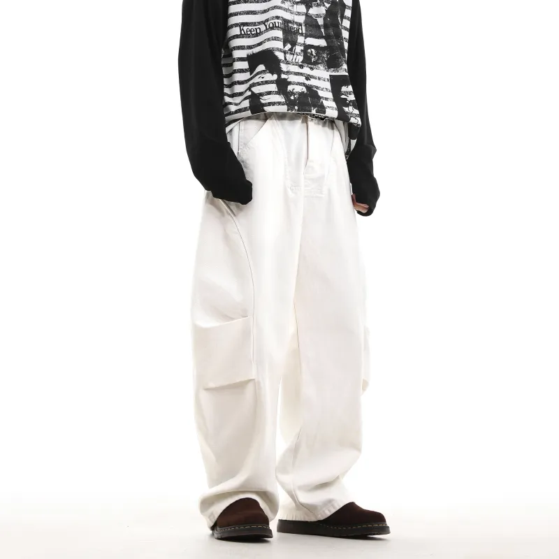 CUWU Casual Pants Unisex White-2