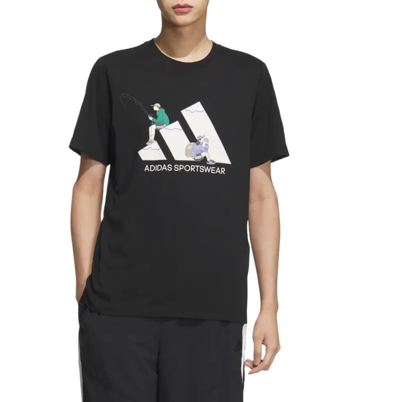 Adidas GRAPHIC SHORT SLEEVE T Shirt Unisex Black-1