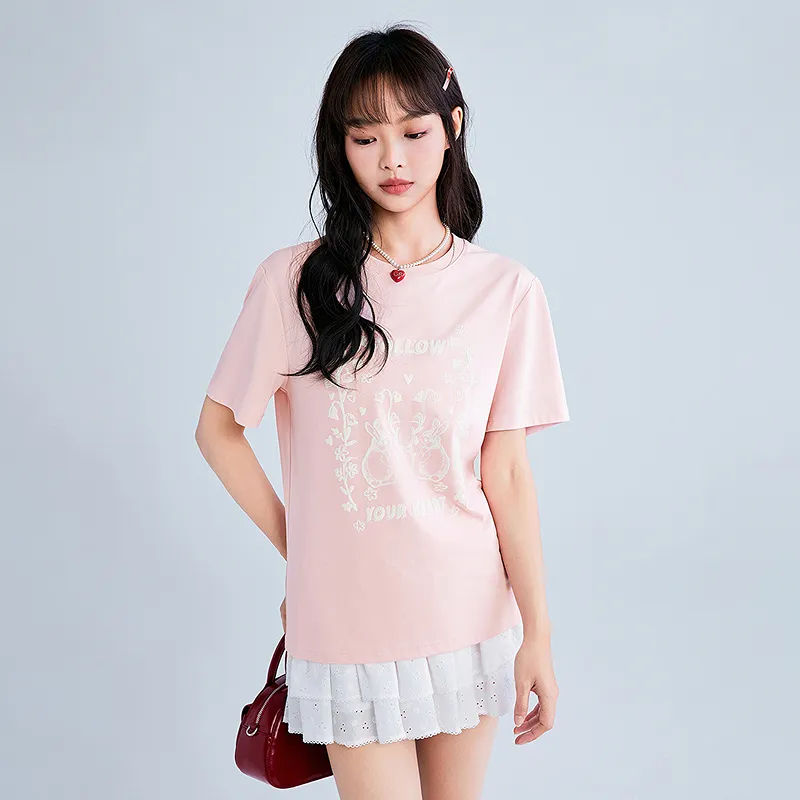 LEDIN T Shirts Women's Primrose Pink-4