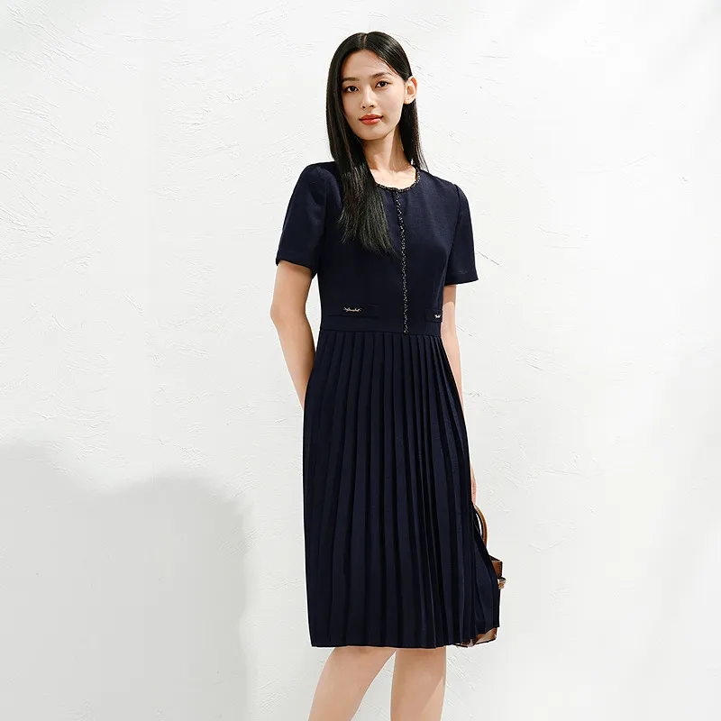 JZ. ANNAKRO Long Sleeved Dress Women's Dark Blue-5
