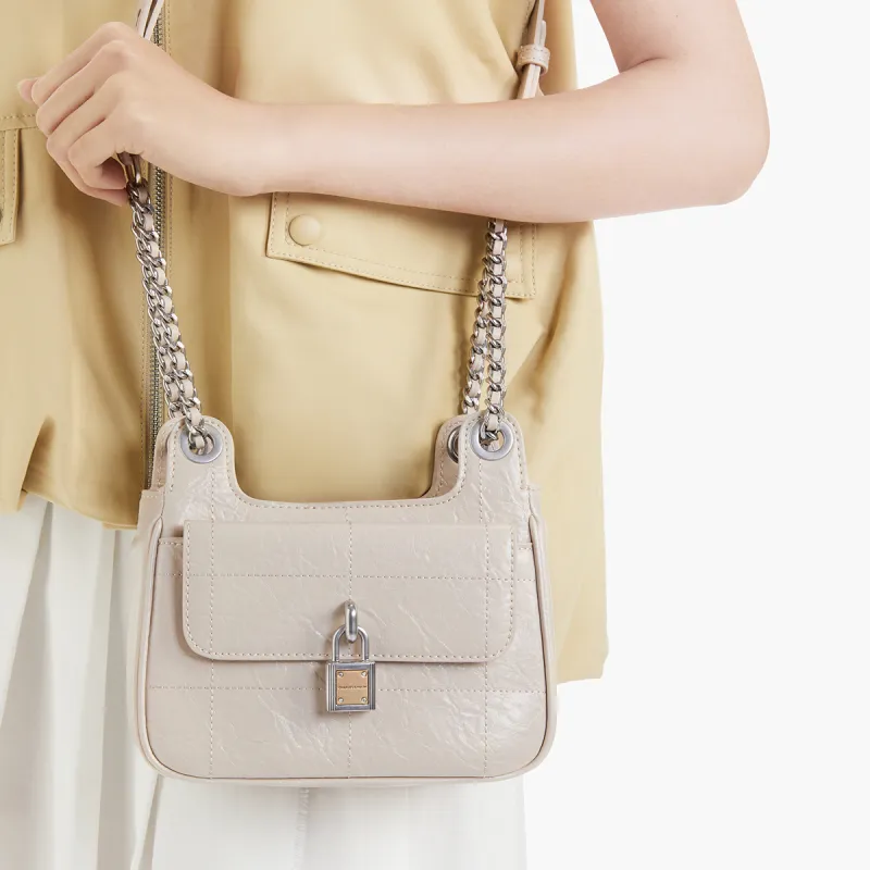 CHARLES&KEITH Polyurethane Synthetic Leather Small Square Bag Shoulder Bag Crossbody Bag Small Size Women's Solid Color-3