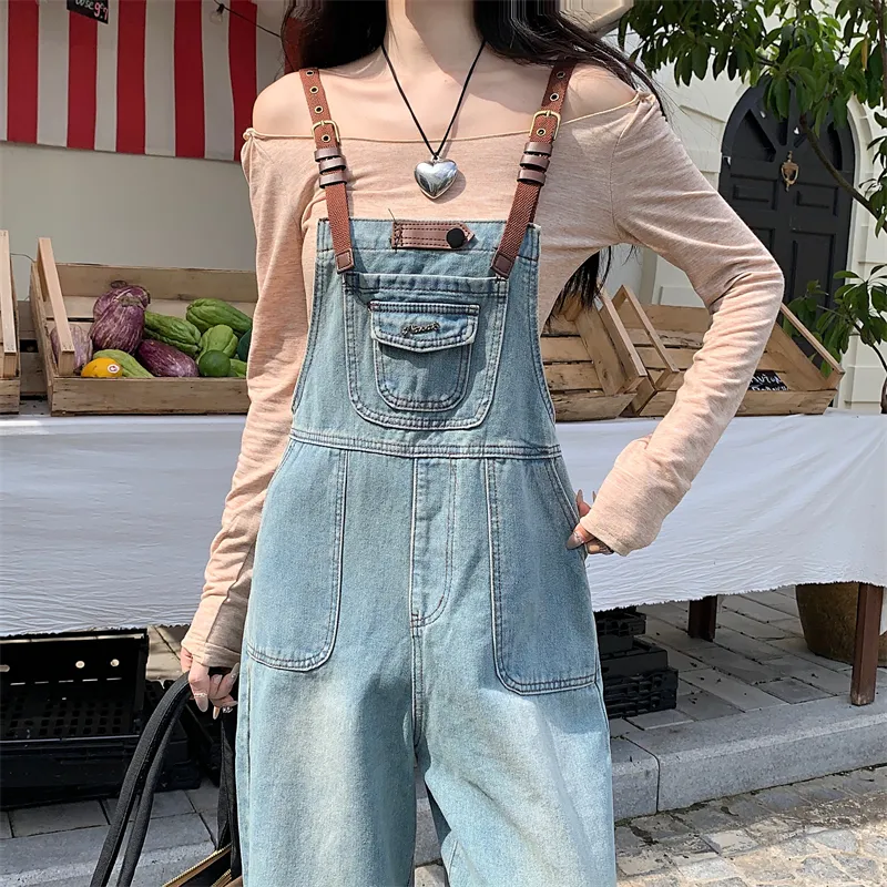XIANSINIAO Overalls Women's Blue-2