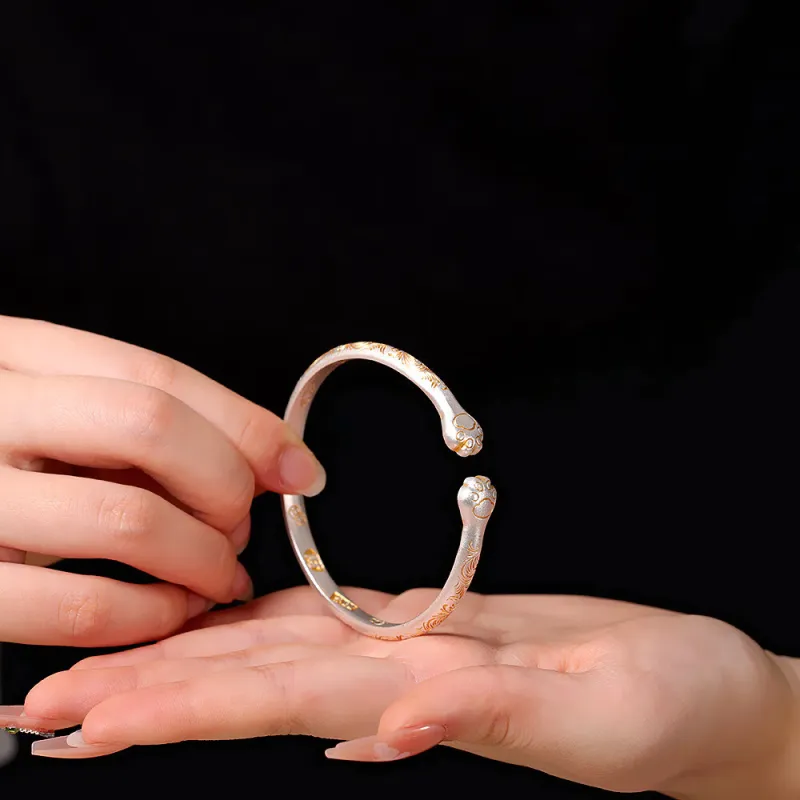 LIUXIN 999 Fine Silver Bangles Women's-1