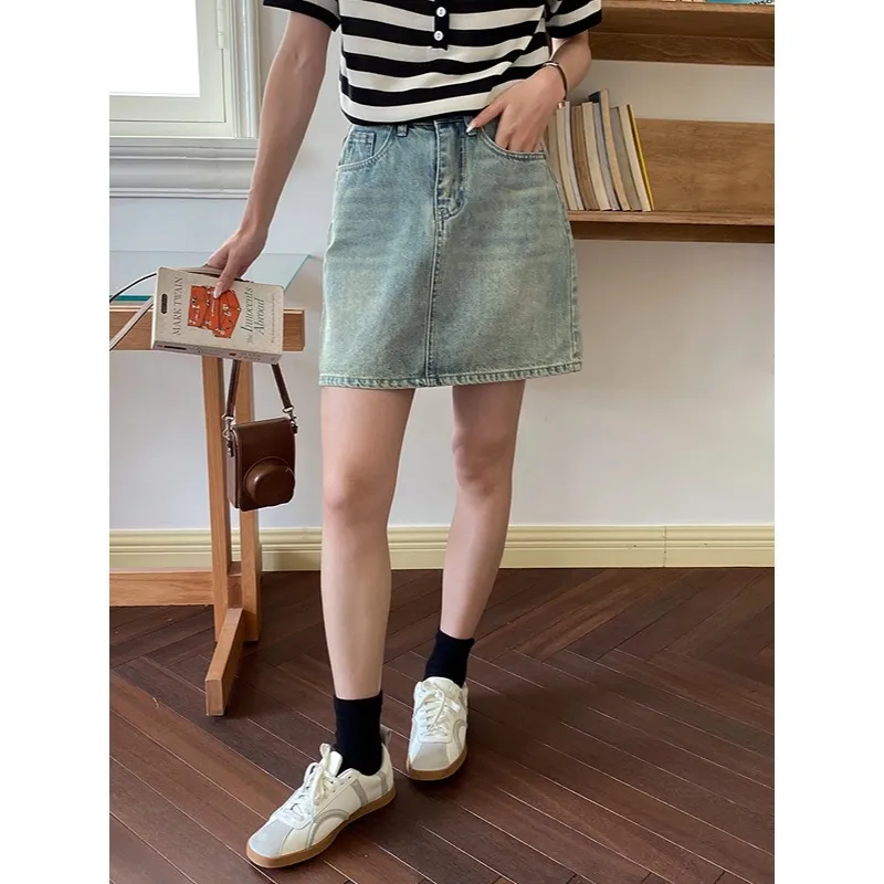 ONE SHALLOW Denim Short Skirts Women's-2