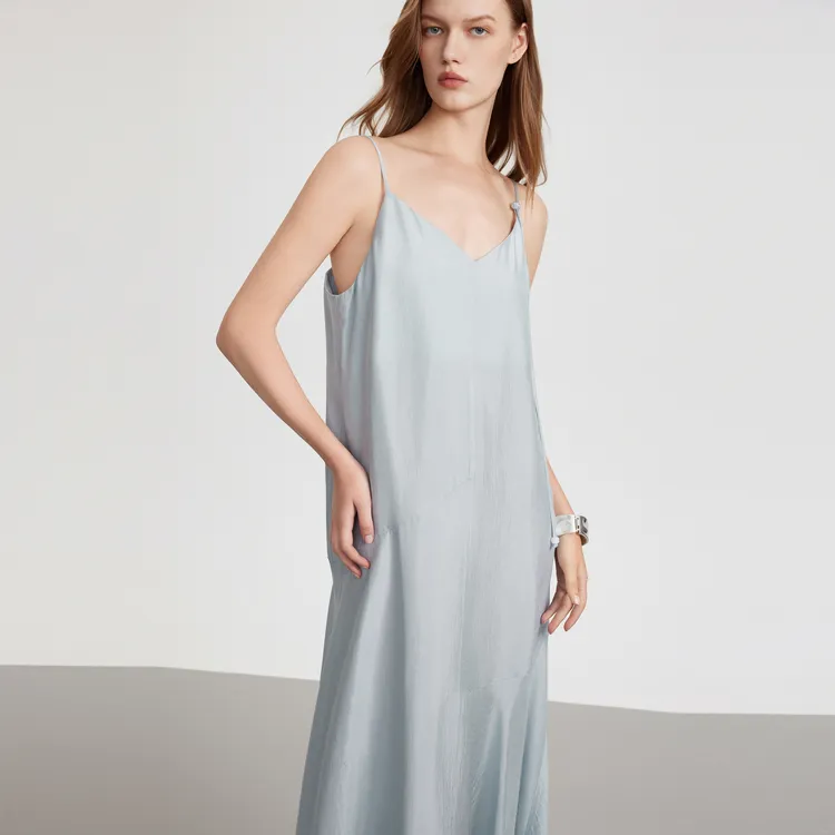 ELLE Slip Dresses Women's Light Blue-4