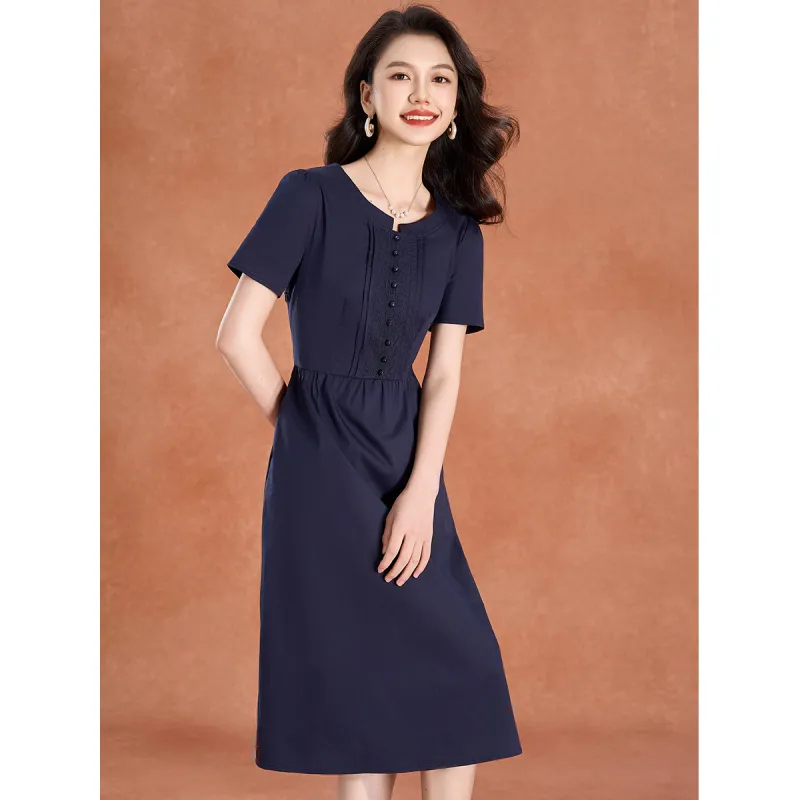 Mylan Short Sleeved Dress Cinched Waist Women's-2