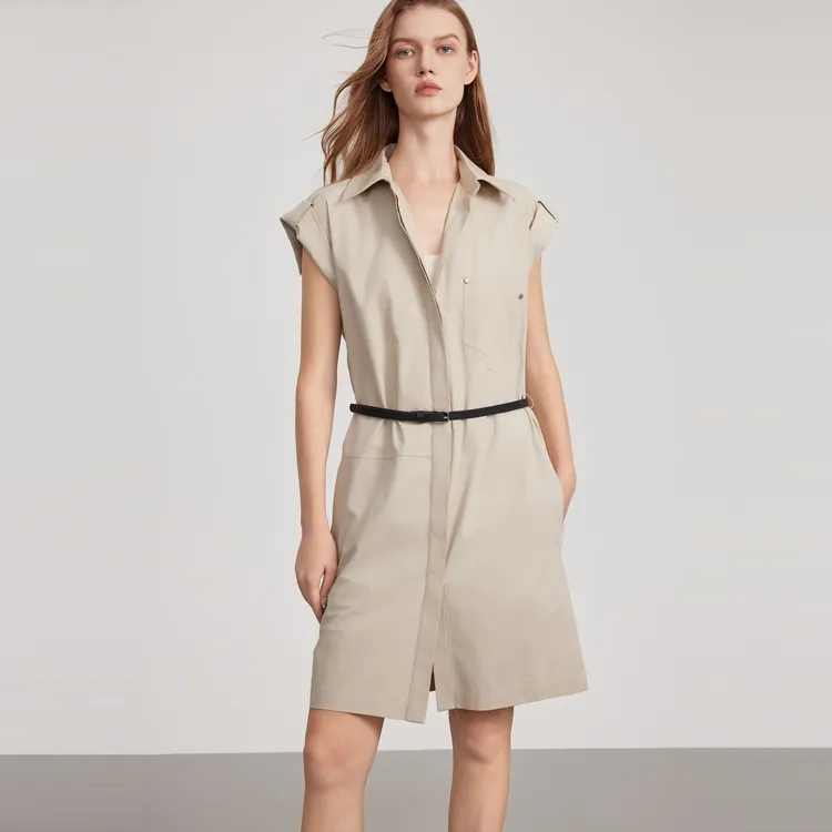 ELLE Sleeveless Dresses Women's Khaki-2