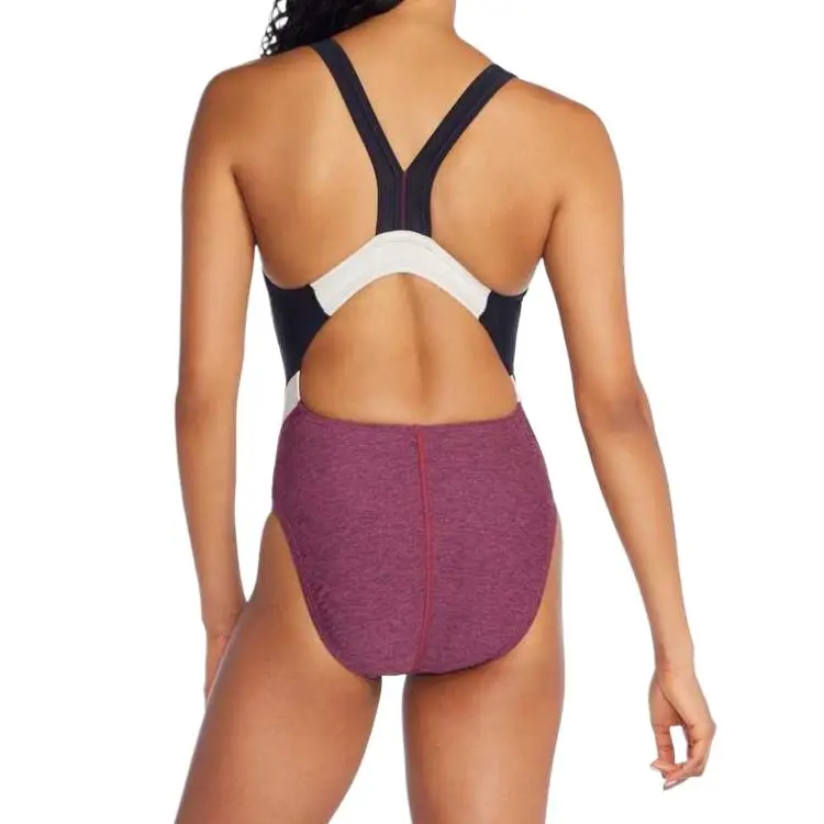Speedo Women's Heather Quantum Fusion Splice One Piece Pink One piece Swimsuit Women's-1