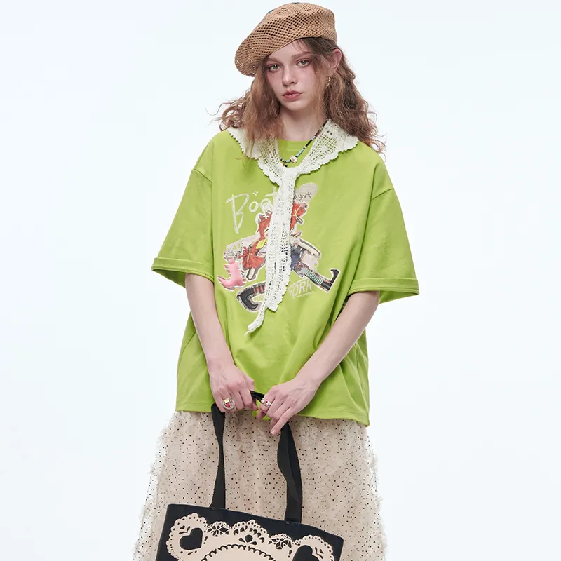 ELF SACK Drop Shoulder Sleeve T Shirt Women's-10