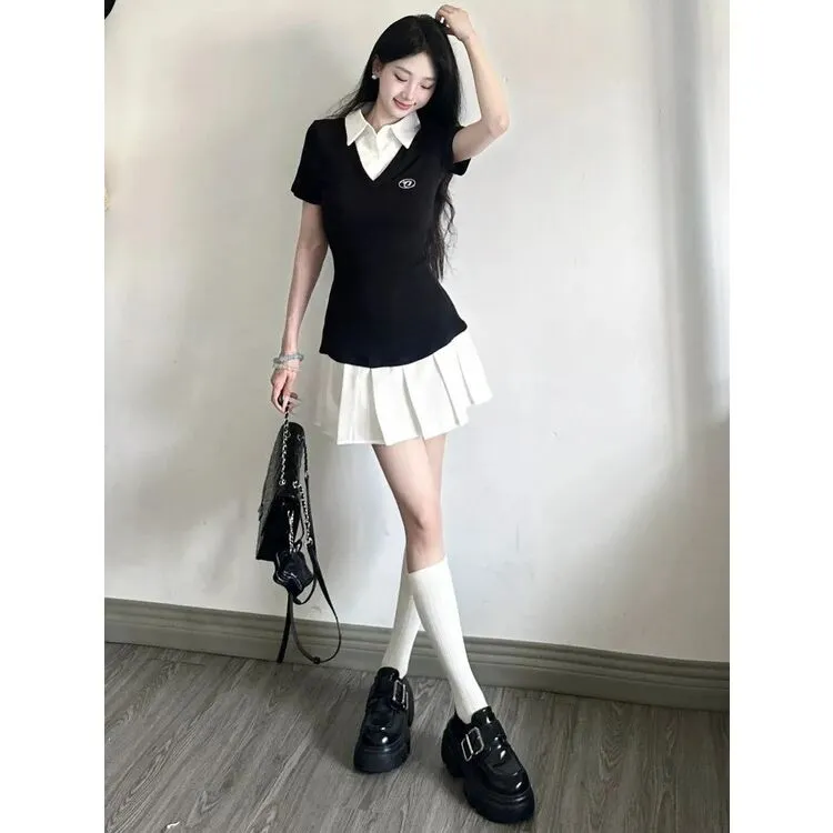 XIANSINIAO Short Sleeved Dress Women's-2