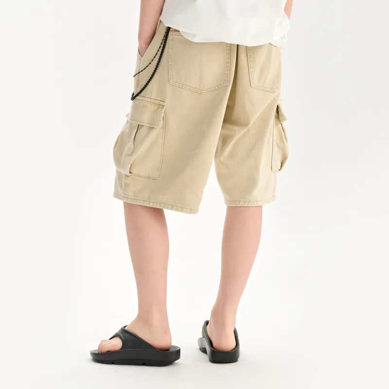 TGNS Denim Shorts Unisex Khaki-6