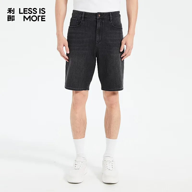 LESS IS MORE Denim Shorts Men's Denim Black-1