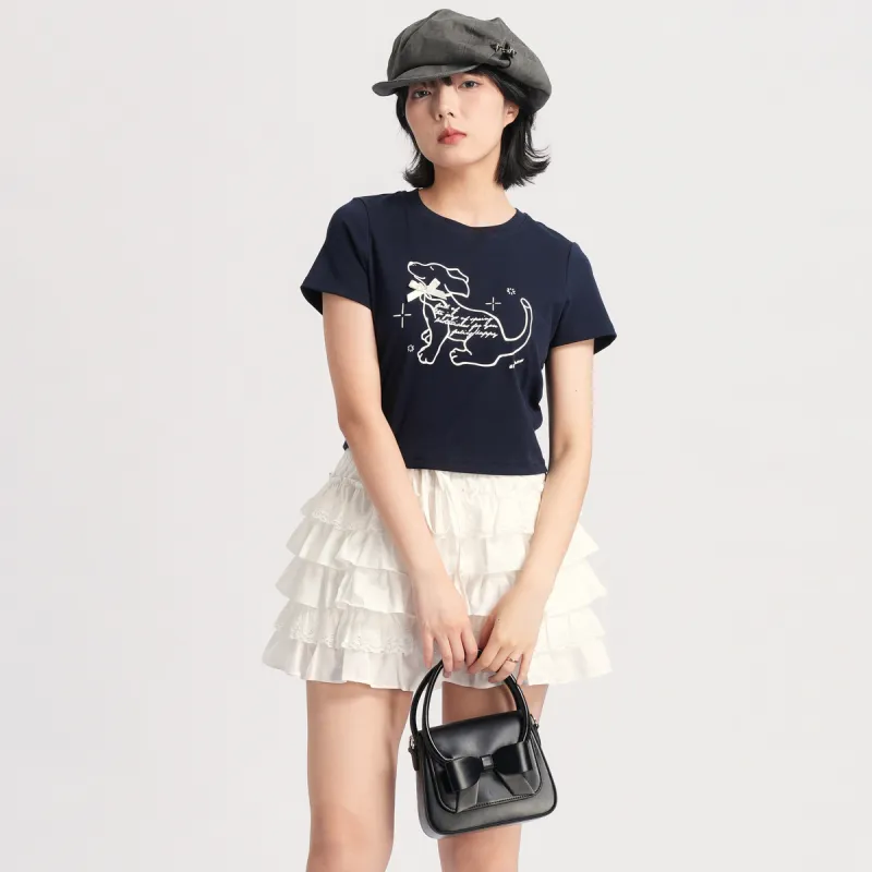 SETIROM T Shirts Women's Navy Blue-5
