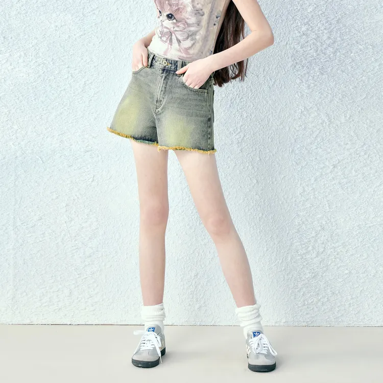 LEDIN Denim Shorts Women's Denim Blue-4