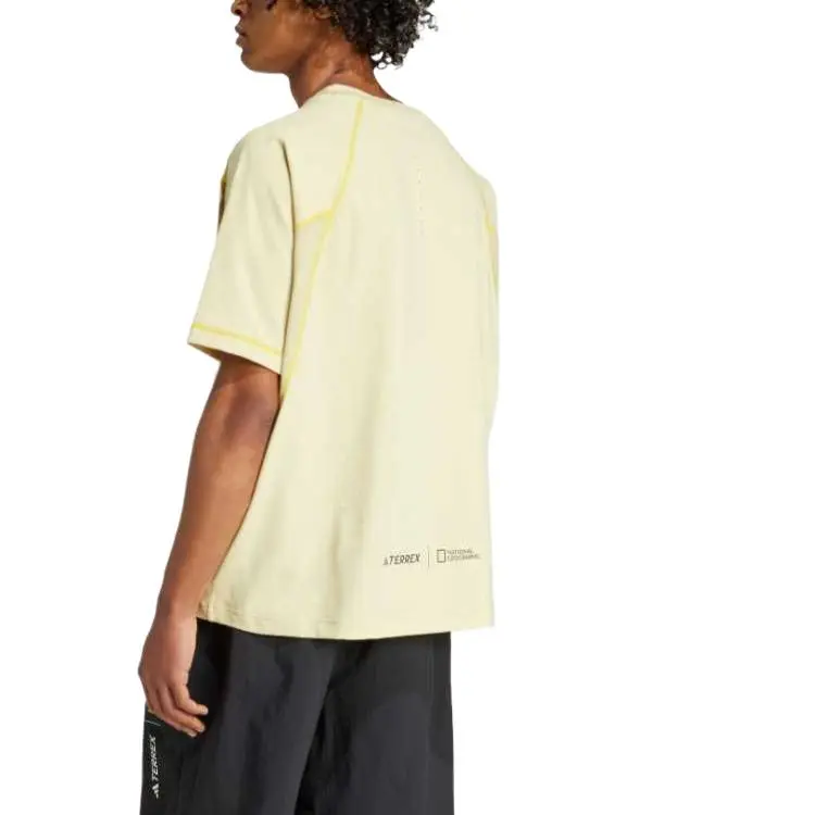 Adidas x NATIONAL GEOGRAPHIC AEROREADY T Shirt Unisex Powder Yellow-2