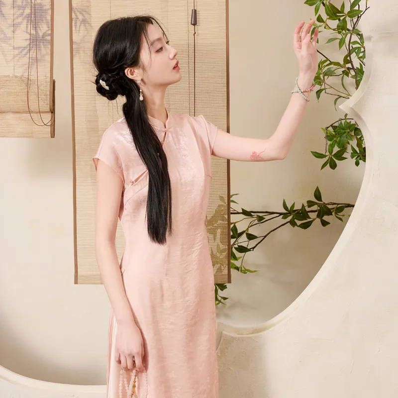 3COLOUR Short Sleeved Dress Women's Light Pink Floral-4