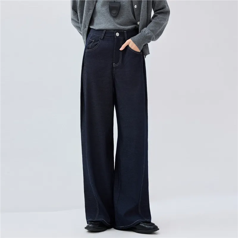 UNIQLO Casual Pants Women's Dark Blue Denim-5