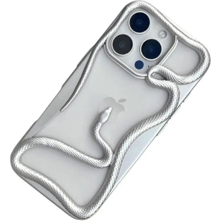 Sopi TPU Material Cut Out 3D Effect Snake Phone Cases Compatible With IPhone 16/15 Pro Max/Apple 13/14 Pro/Max-8