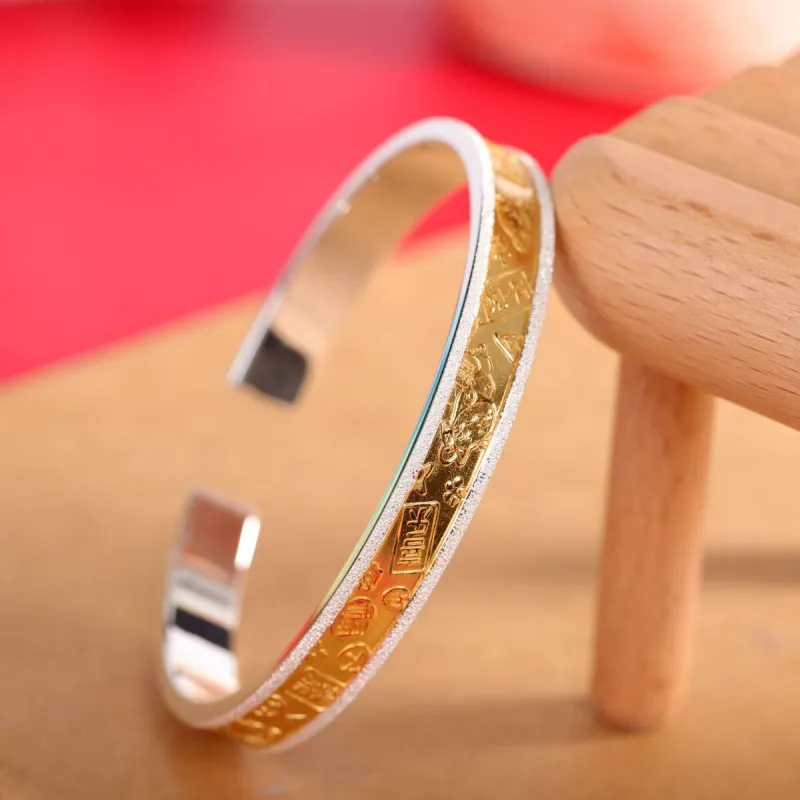 LIUXIN 999 Fine Silver Bangles Women's-4