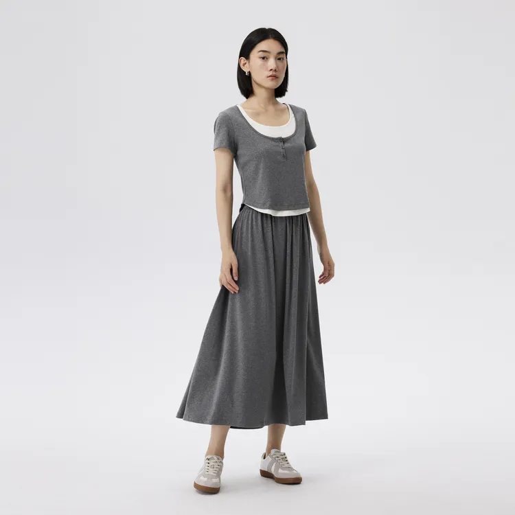 SHUIYUNJIAN Casual Suit Women's Smoke Gray-3