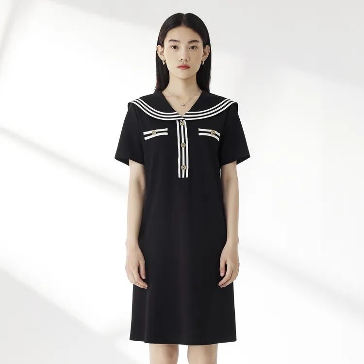SHUIYUNJIAN Short Sleeved Dress Women's-3