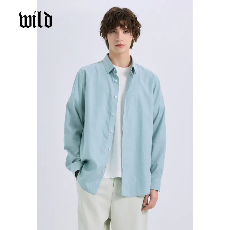 WILD LEADER Shirts Men Moss Green[CW51585A35]-2