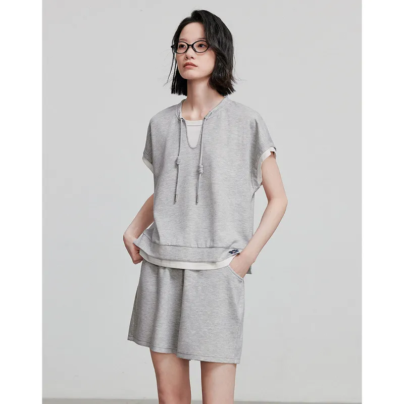 Initial Language Casual Suit Women's Heather Gray-5