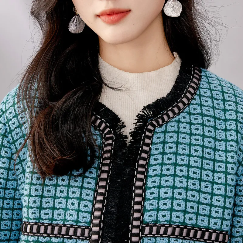 Like The Age Of Water Fall, Winter Velvet feel Coat Straight Women's Blue-2