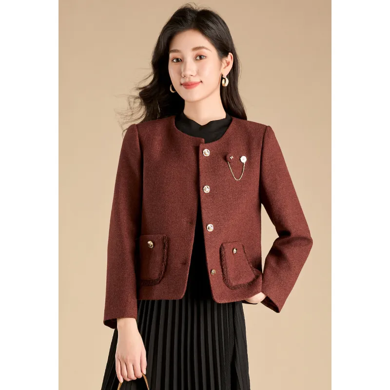 Mylan Cropped Coats Women's Rusty Red Collection Brand Stay Updated With Event Alerts-1