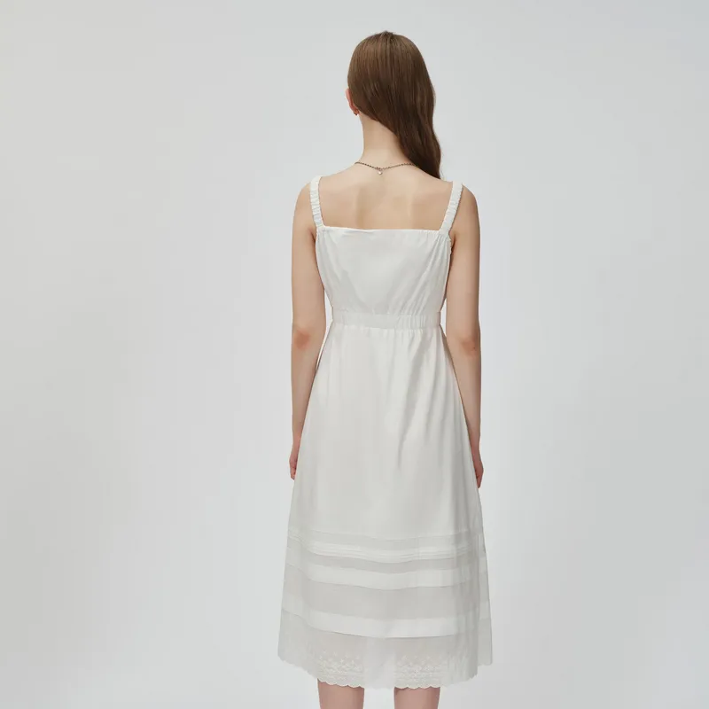 E.land Sleeveless Dress Women's Ivory White-4