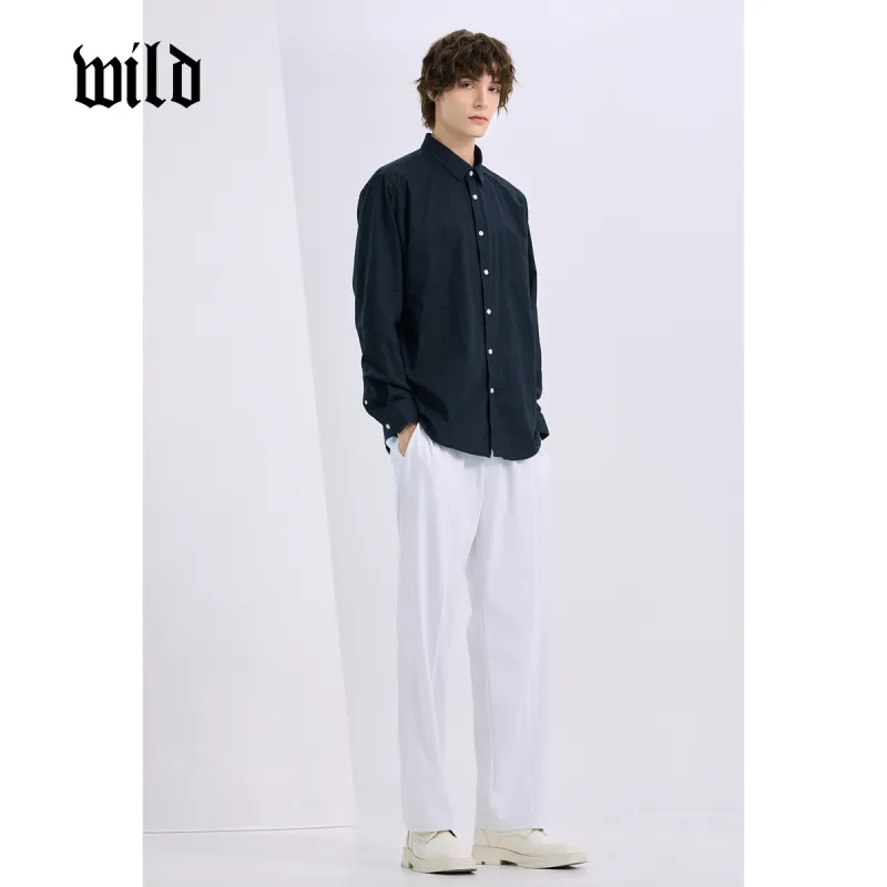 WILD LEADER Shirts Men Starling Blue[CW51585A27]-3