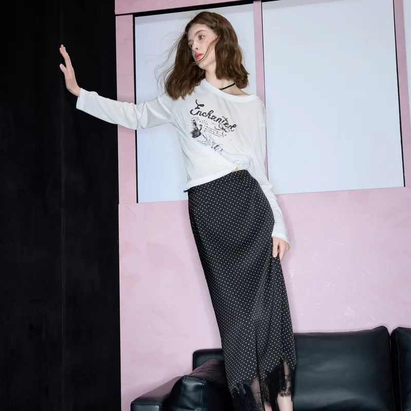 3COLOUR Casual Long Skirt Women's Classic Black-3