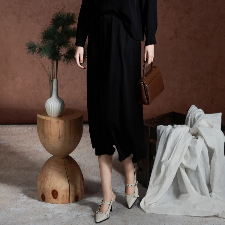 SETIROM Casual Long Skirt Women's Black-3