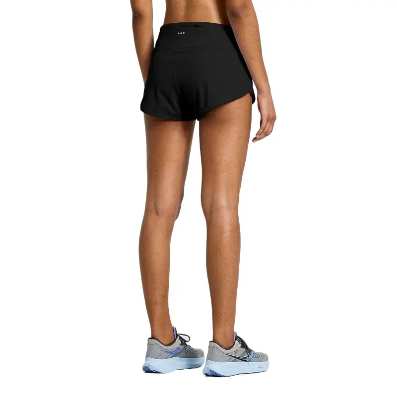 Saucony Outpace 2.5' Split Short Sports Shorts Women's Black-3