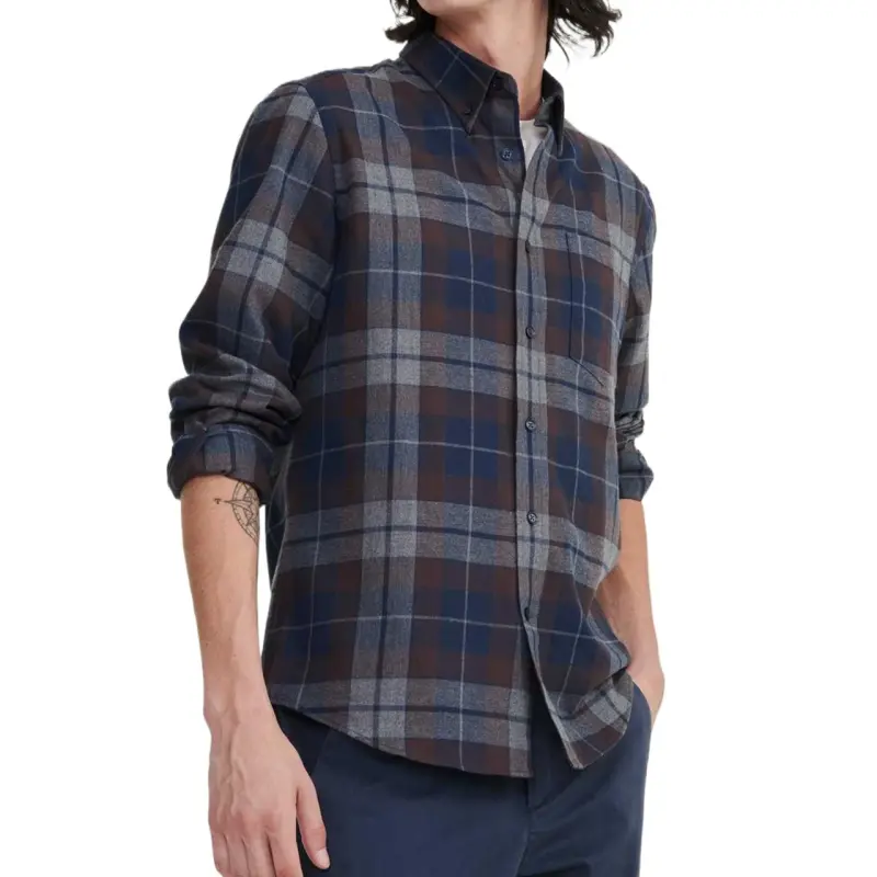 AIGLE Flanel Check Long Sleeve Shirt Men's-8