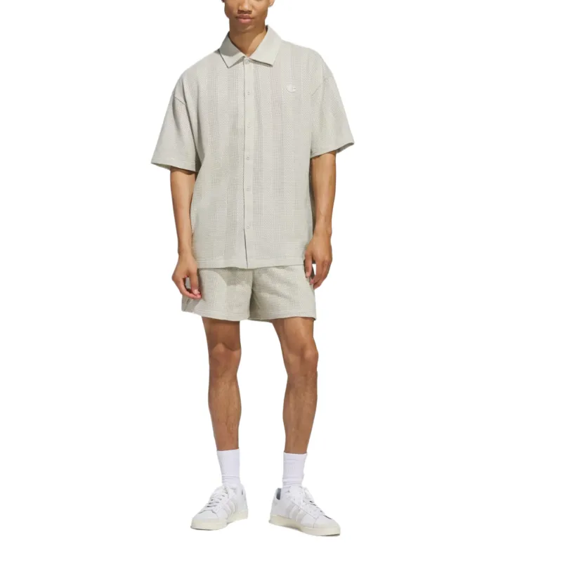 Adidas Originals Clover Series Polo Shirt Unisex Gray White-2