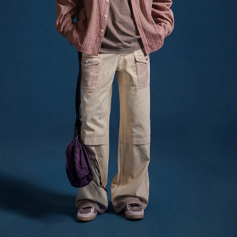 NO ONE ELSE Casual Pants Unisex Beige-3