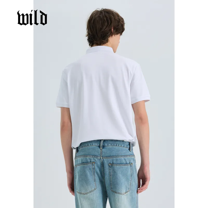 WILD LEADER Polo Shirts Men Minimalist White[TW5118141]-2