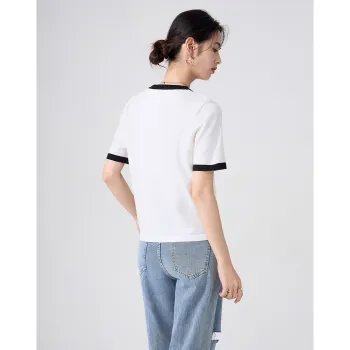Love Elaine Drop Shoulder Sleeve T Shirt Women's White