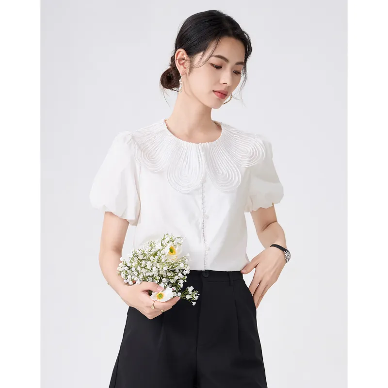 Love Elaine Summer Shirt Regular Women's White-2