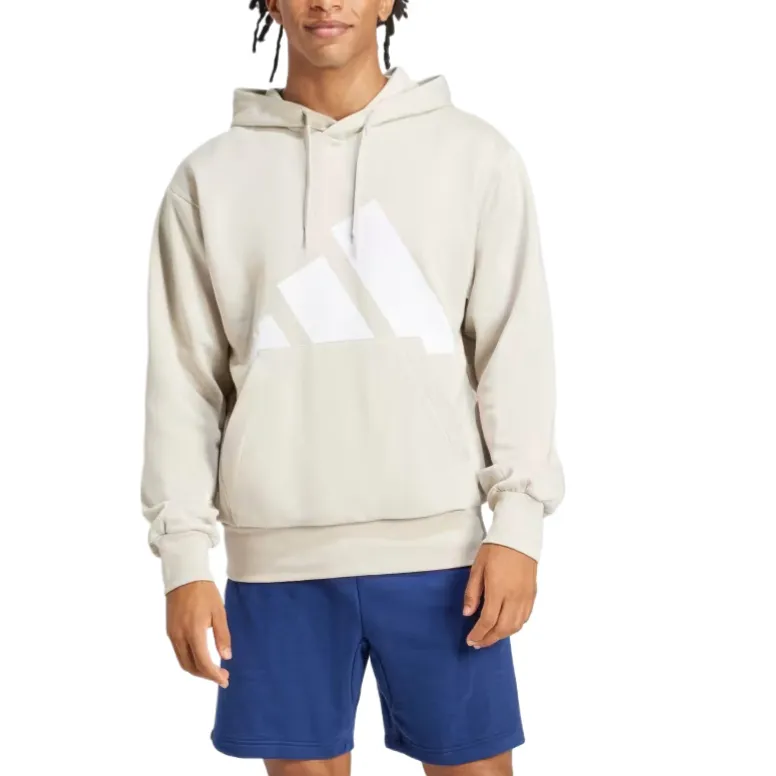 Adidas Essentials Big Logo Fleece Hoodie Sweatshirt Men's Beige-1