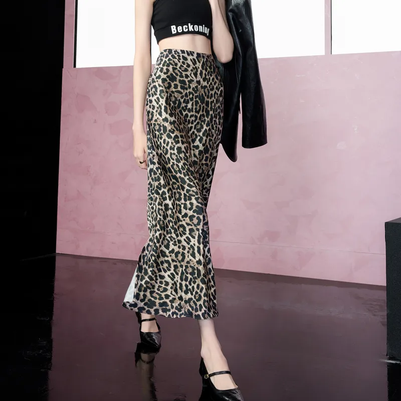 3COLOUR Casual Long Skirt Women's Coffee Floral-3