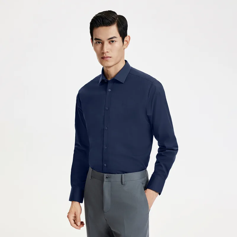 GOLDLION Shirts Men Navy Blue 95-2