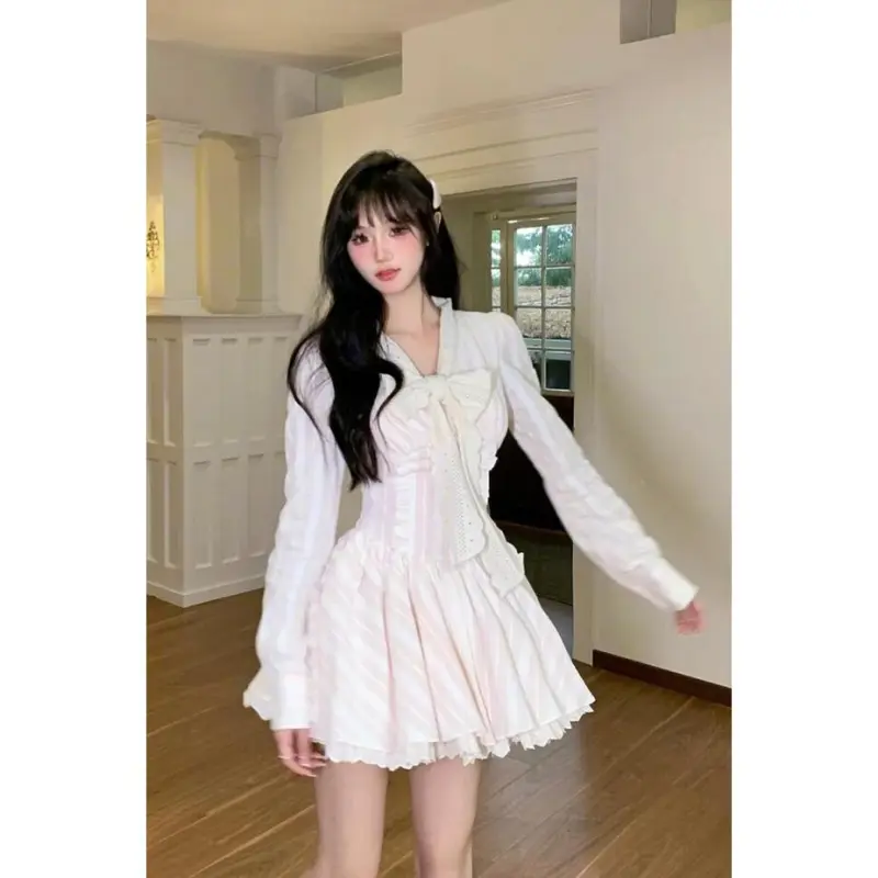XIANSINIAO Long Sleeved Dress Women's-5