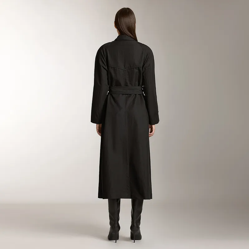 Miss Sixty Trench Coat Women's Black-2