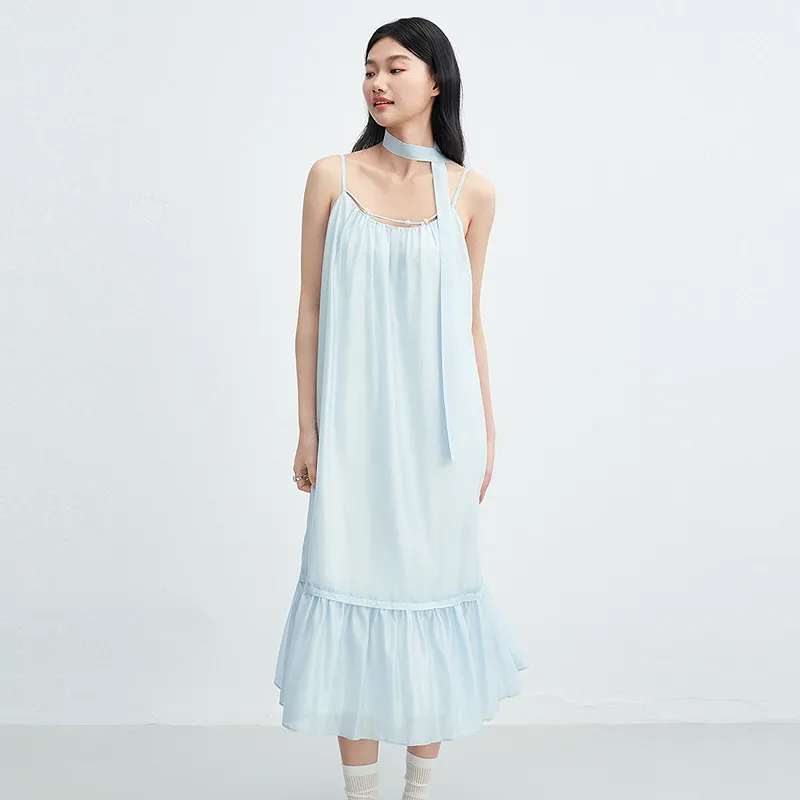 LEDIN Slip Dress Women's Ice Dew Blue In Stock-4