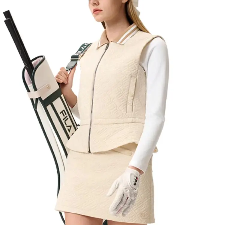 FILA Golf Series Vest Women's Brown Beige Khaki-4